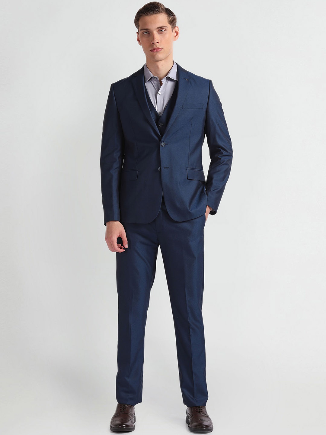 

Arrow Single-Breasted Two-Piece Suit, Navy blue