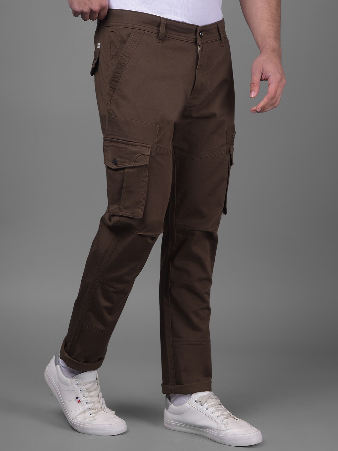 Crimsoune Club Men Original Slim Fit Cargos, Brown