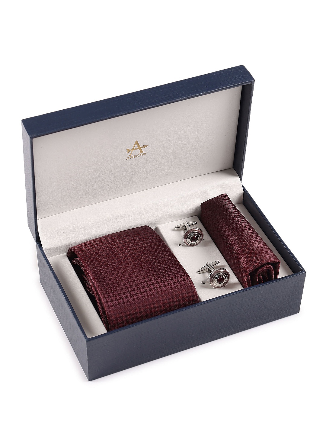 

Arrow Men Woven Design Accessory Gift Set, Maroon