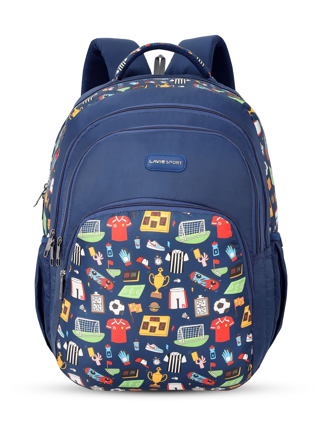 

LAVIE SPORT Kids Graphic Printed Backpack With Rain Cover - Up to 16 inch Laptop, Navy blue