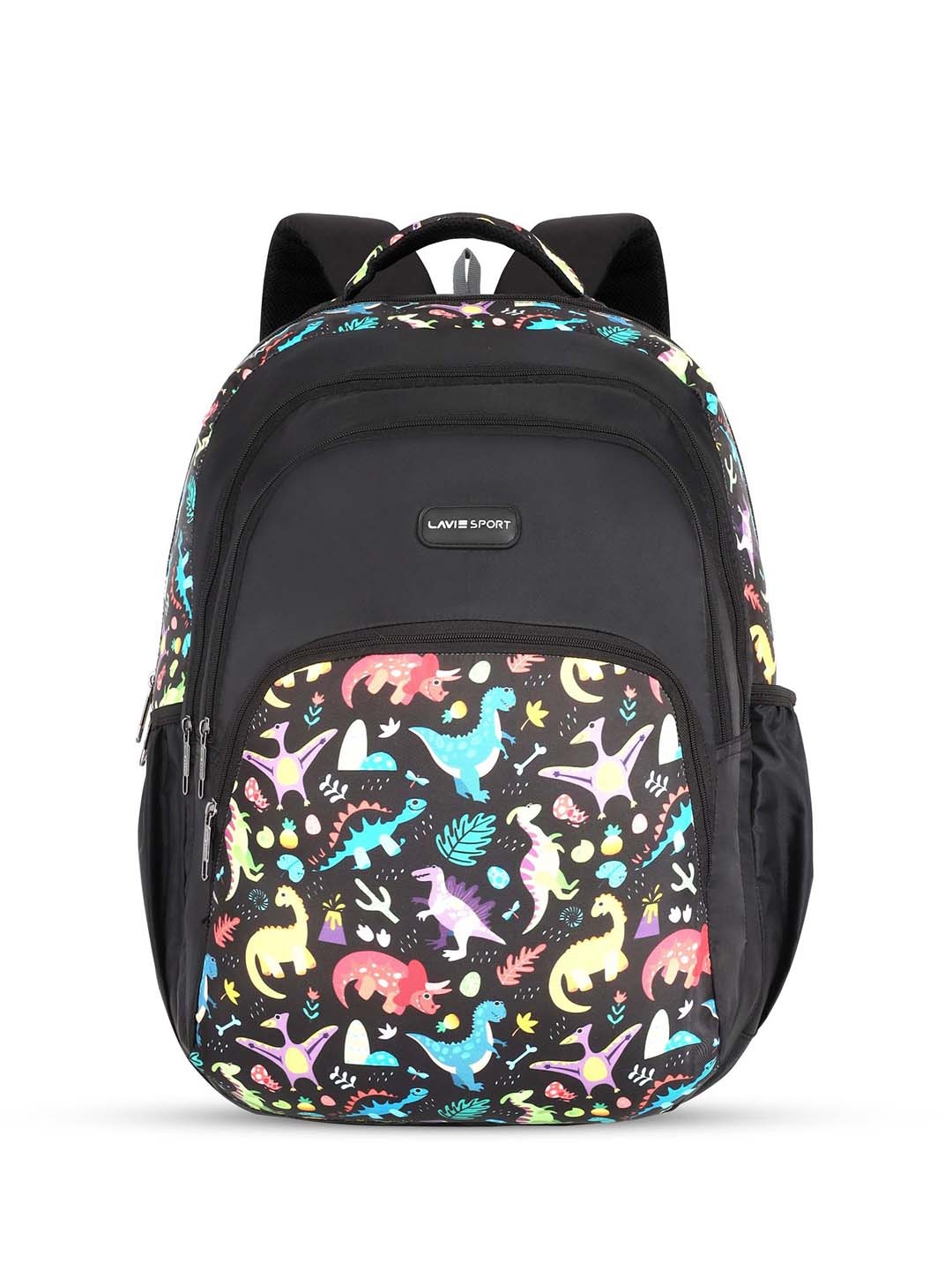 

LAVIE SPORT Kids Graphic Printed Backpack With Rain Cover - Up to 16 inch Laptop, Black