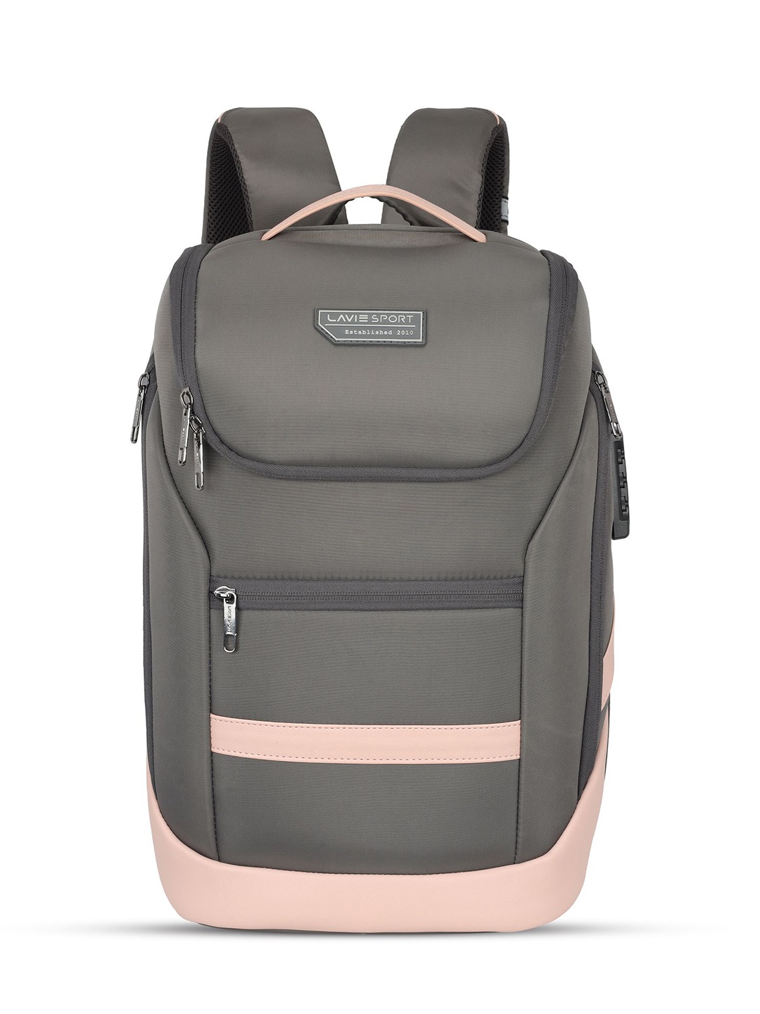 

LAVIE SPORT Girls Compression Straps Contrast Detail Anti-Theft Backpack, Grey