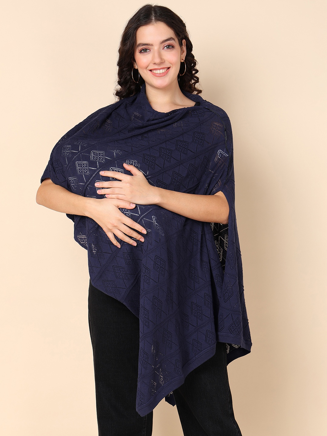 

House Of Zelena Self Design Maternity Nursing Cover, Blue