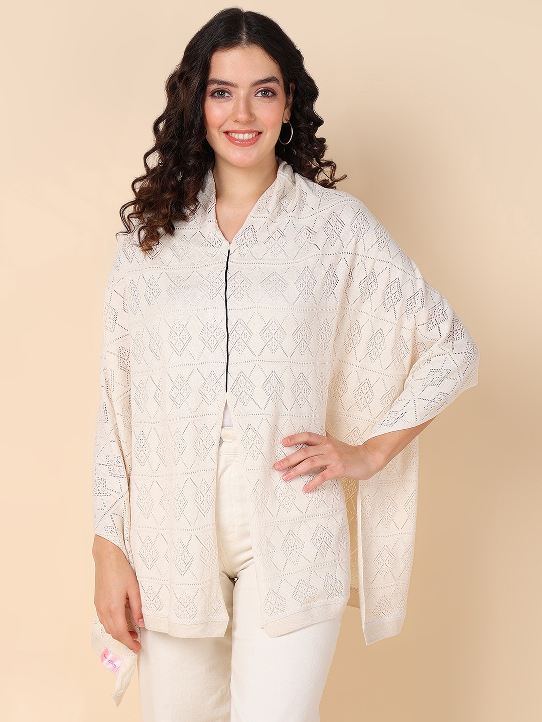 

House Of Zelena Self Designed V-Neck Maternity Shrug, White