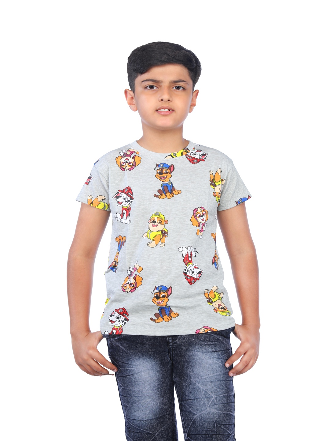 

BAESD Boys Paw Printed T-shirt, Grey