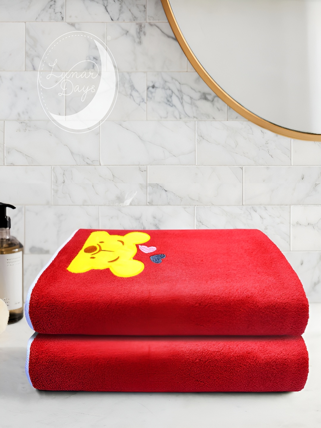 

Lunar Days Red Bath Towel