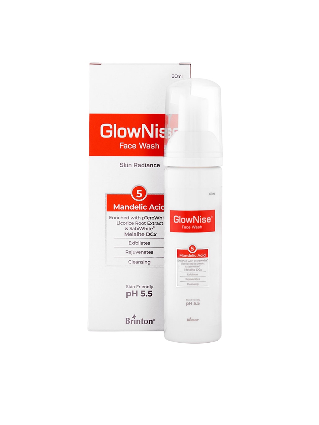 

Brinton GlowNise Deep Cleansing Skin Whitening Foam Face Wash - 60ml, White