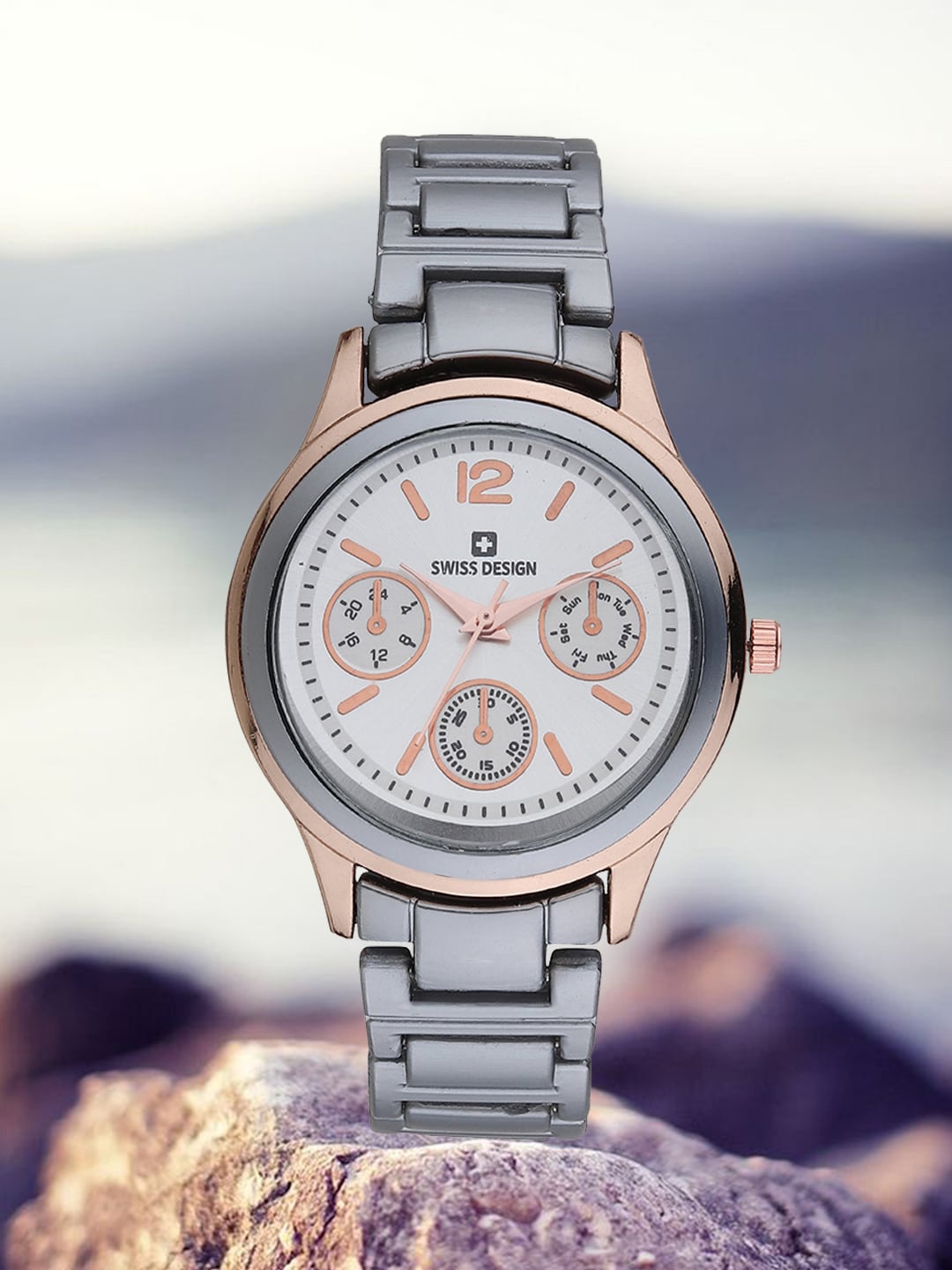 

Swiss Design Women Dial & Bracelet Style Straps Analogue Watch SDWatch24-007-SL, Silver