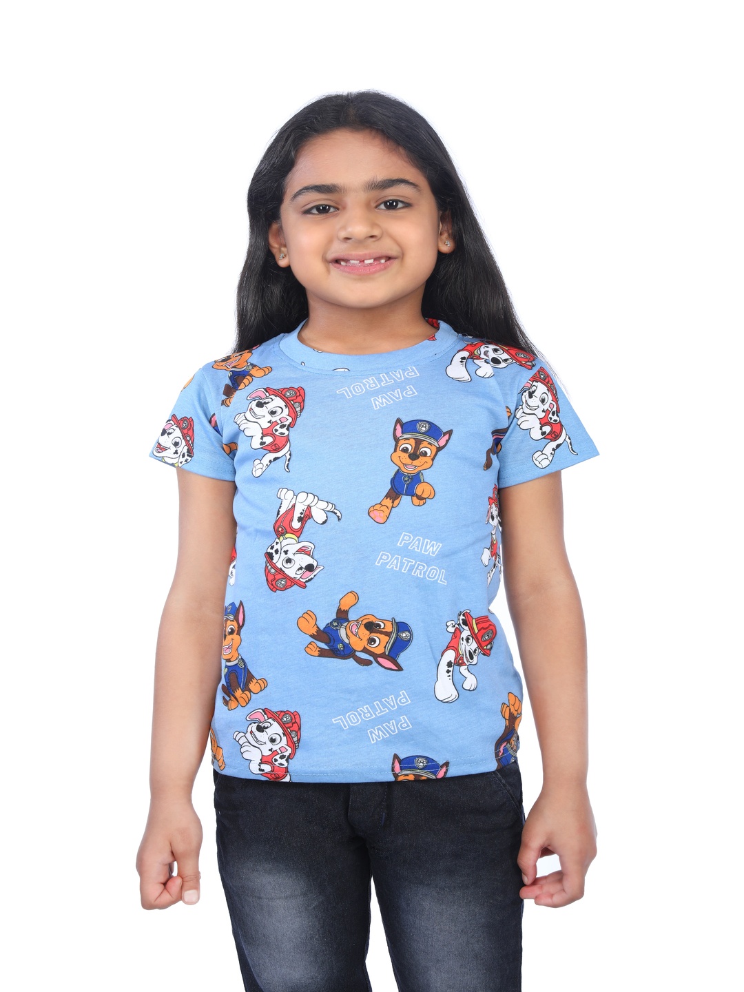 

BAESD Girls Paw Printed T-shirt, Blue