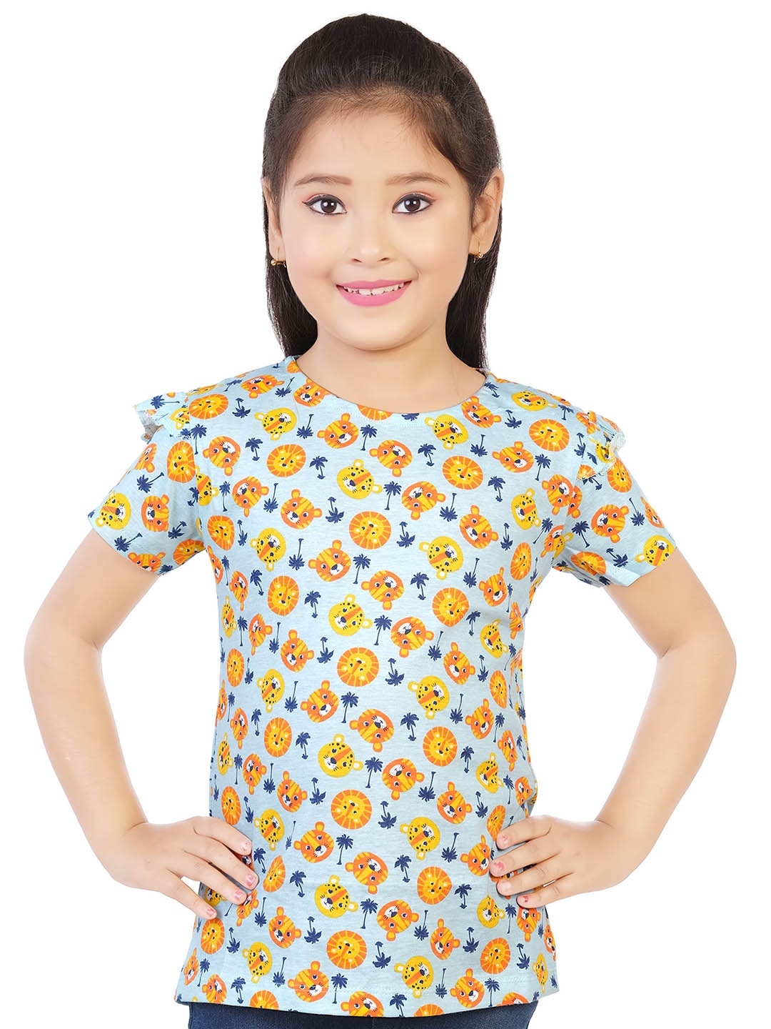 

CELEBRITY CLUB Girls Printed Top With Shorts, Blue