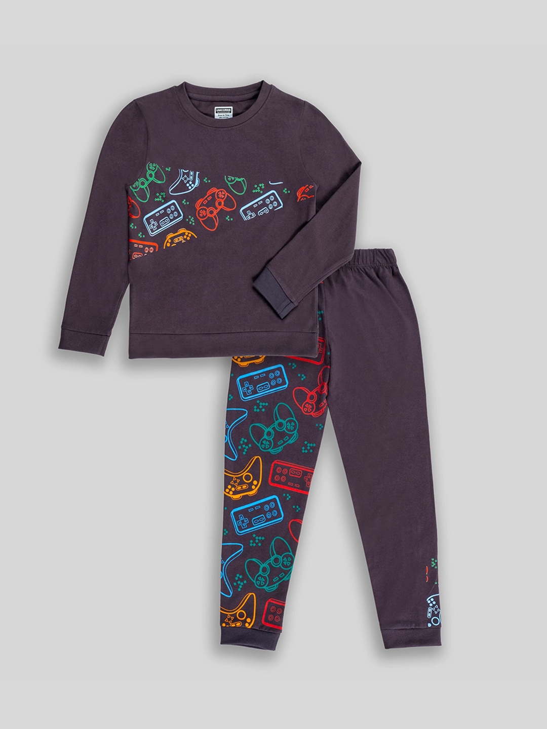 

BAESD Kids Printed Pure Cotton Night Suits, Brown