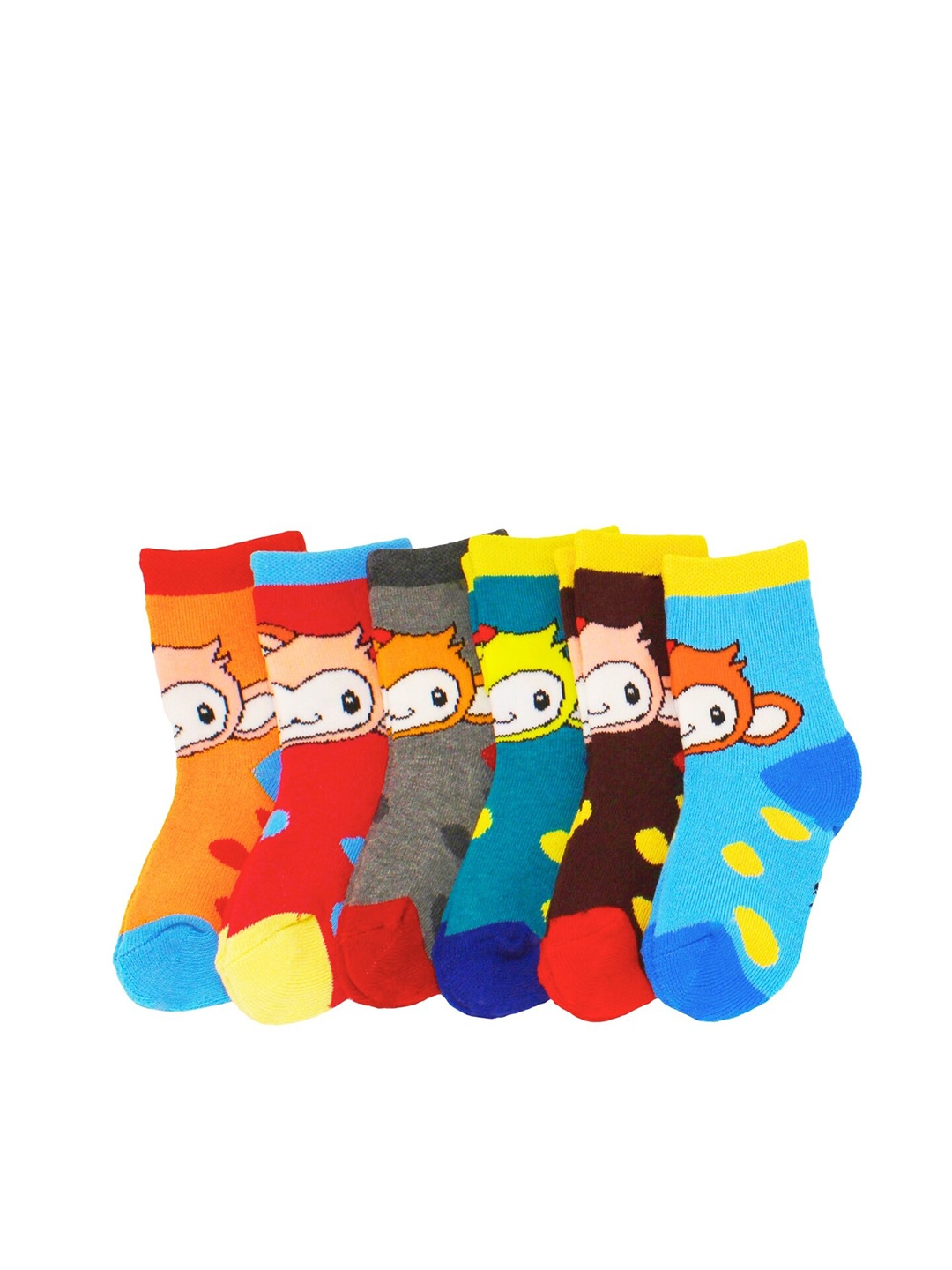 

BAESD Kids Pack Of 6 Patterned Ankle Length Socks, Blue