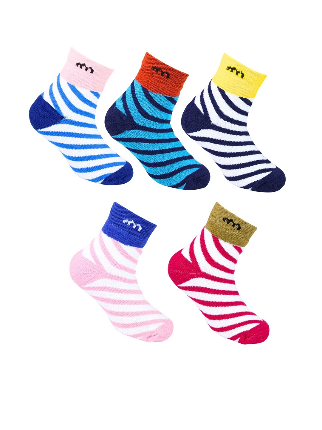 

BAESD Kids Pack Of 5 Striped Breathable Above Ankle-Length Socks, White