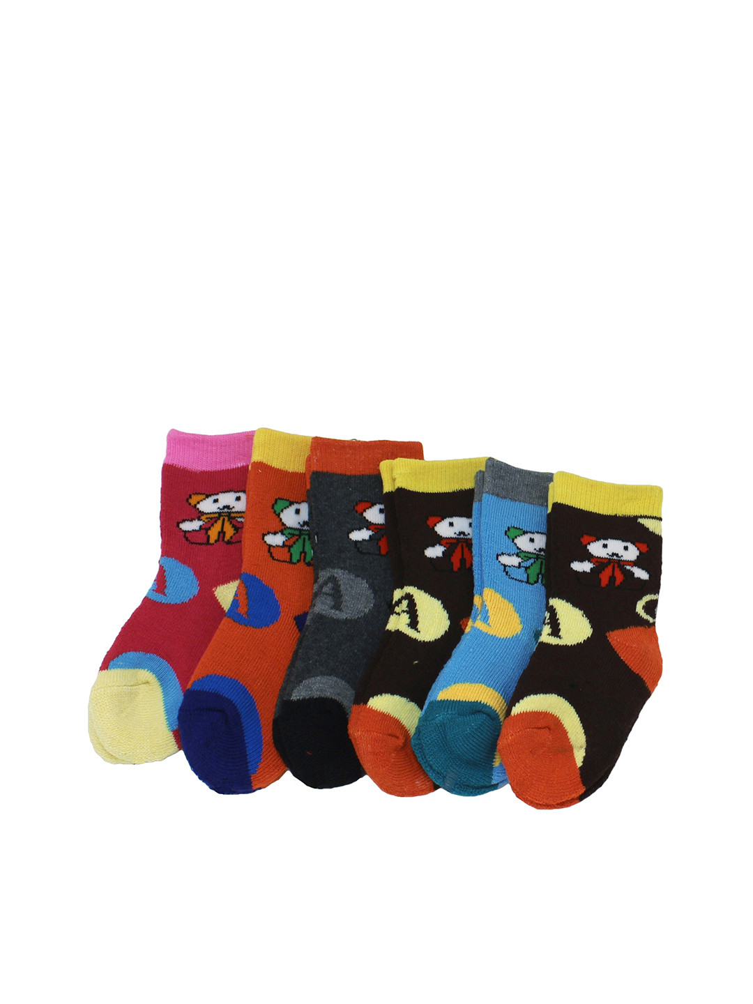 

BAESD Kids Pack Of 6 Patterned Ankle-Length Socks, Black