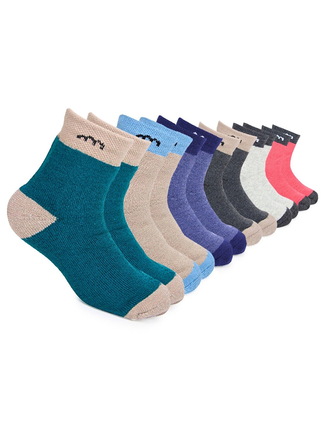 

BAESD Unisex Kids Pack Of 6 Colourblocked Above Ankle Socks, Red