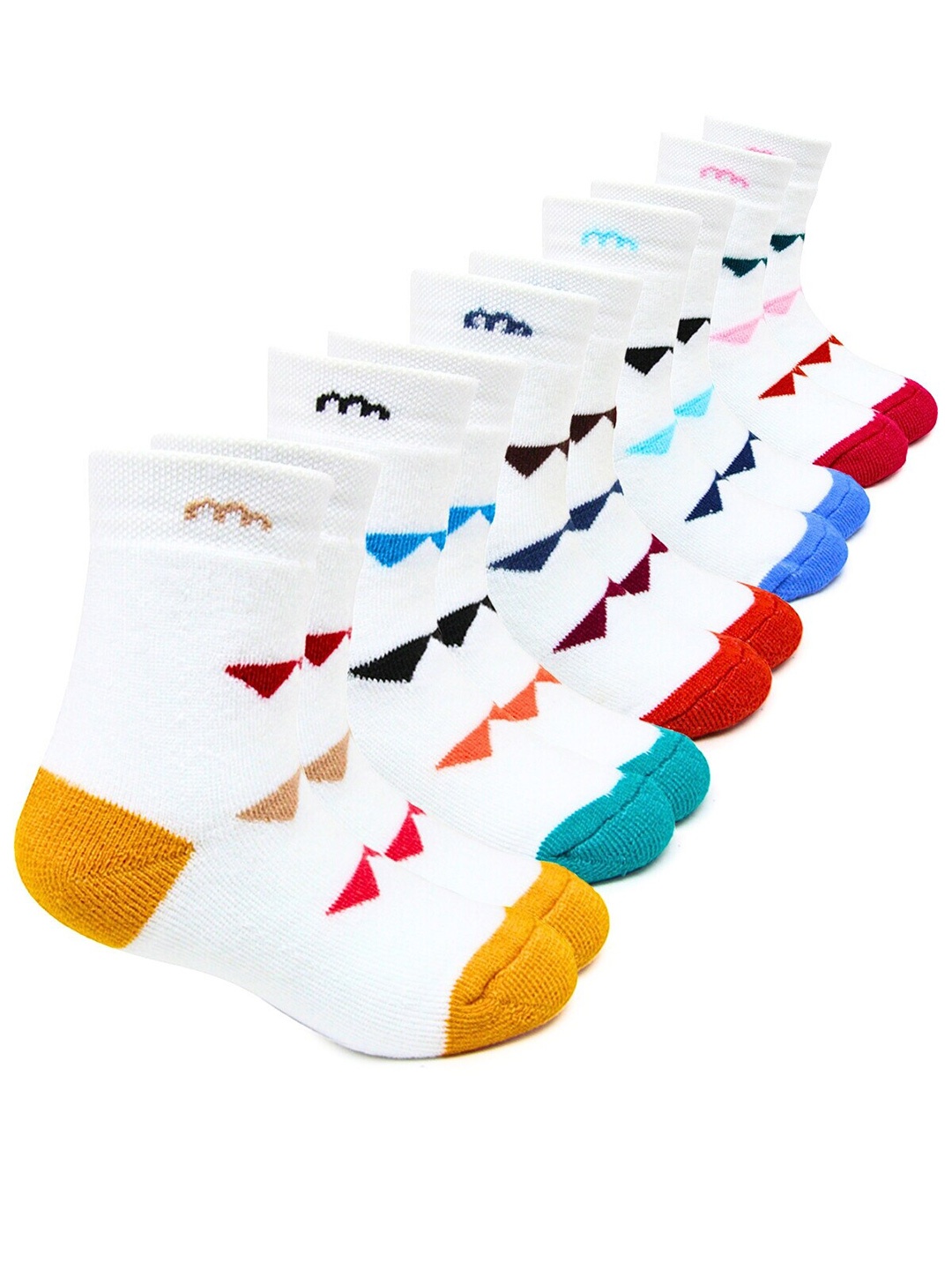 

BAESD Kids Pack Of 5 Colour-Blocked Ankle Length Socks, Blue