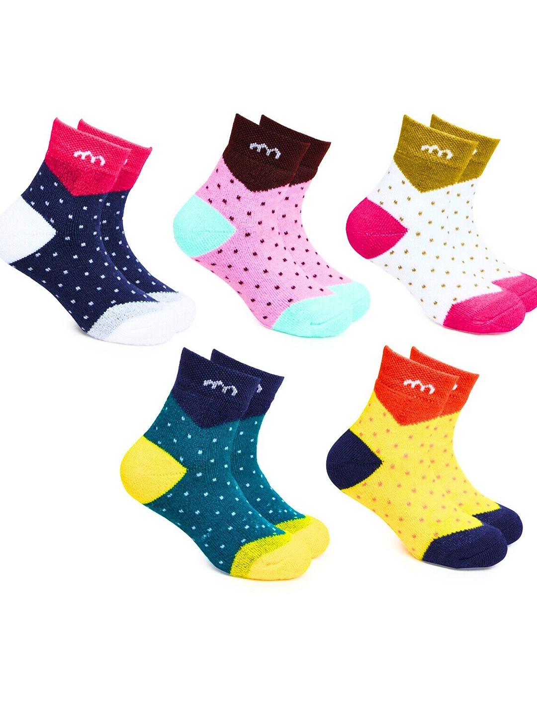 

BAESD Infants Pack Of 5 Patterned Breathable Ankle Length Socks, Navy blue