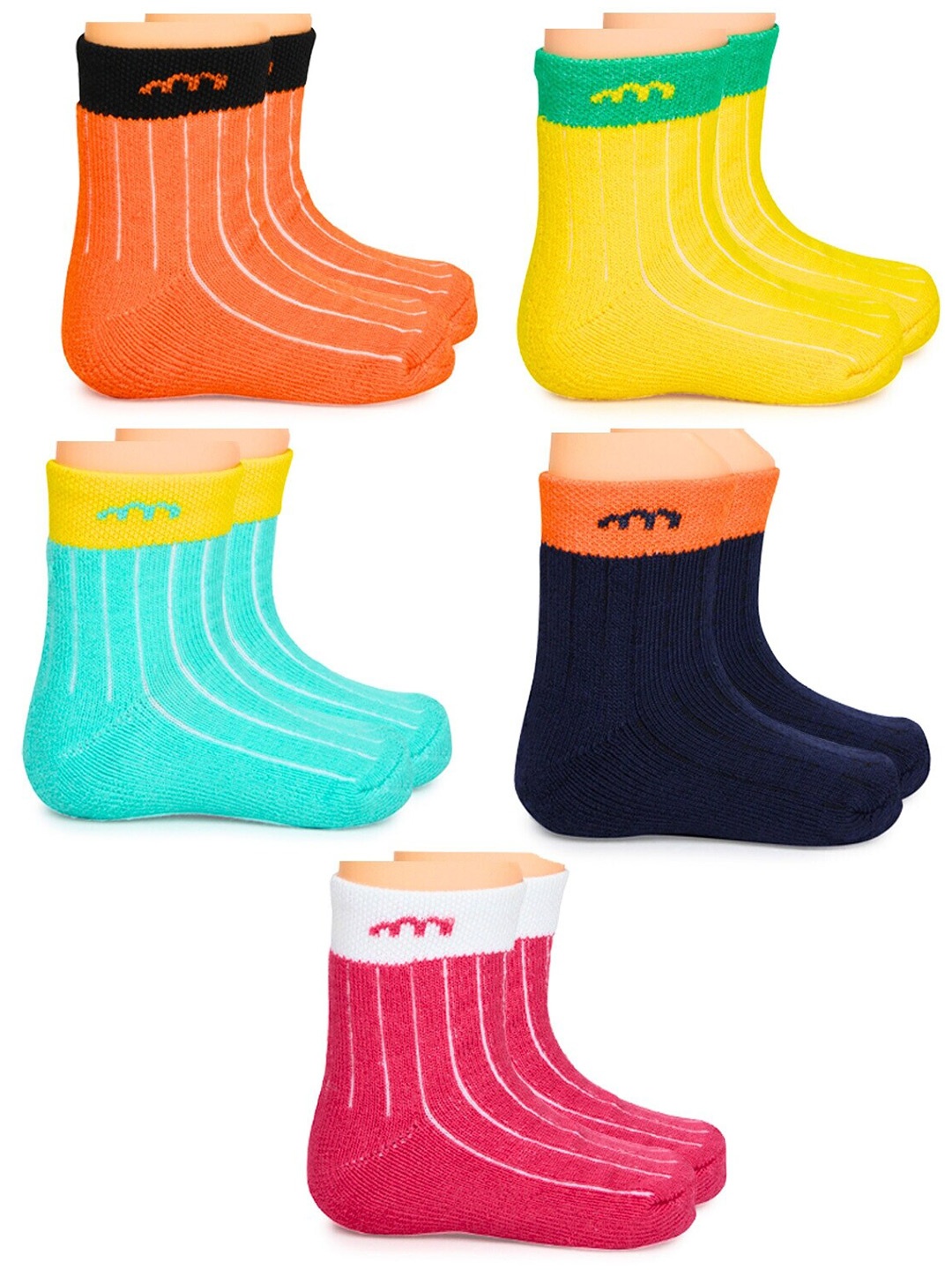 

BAESD Infants Pack Of 5 Ankle-Length Socks, Yellow