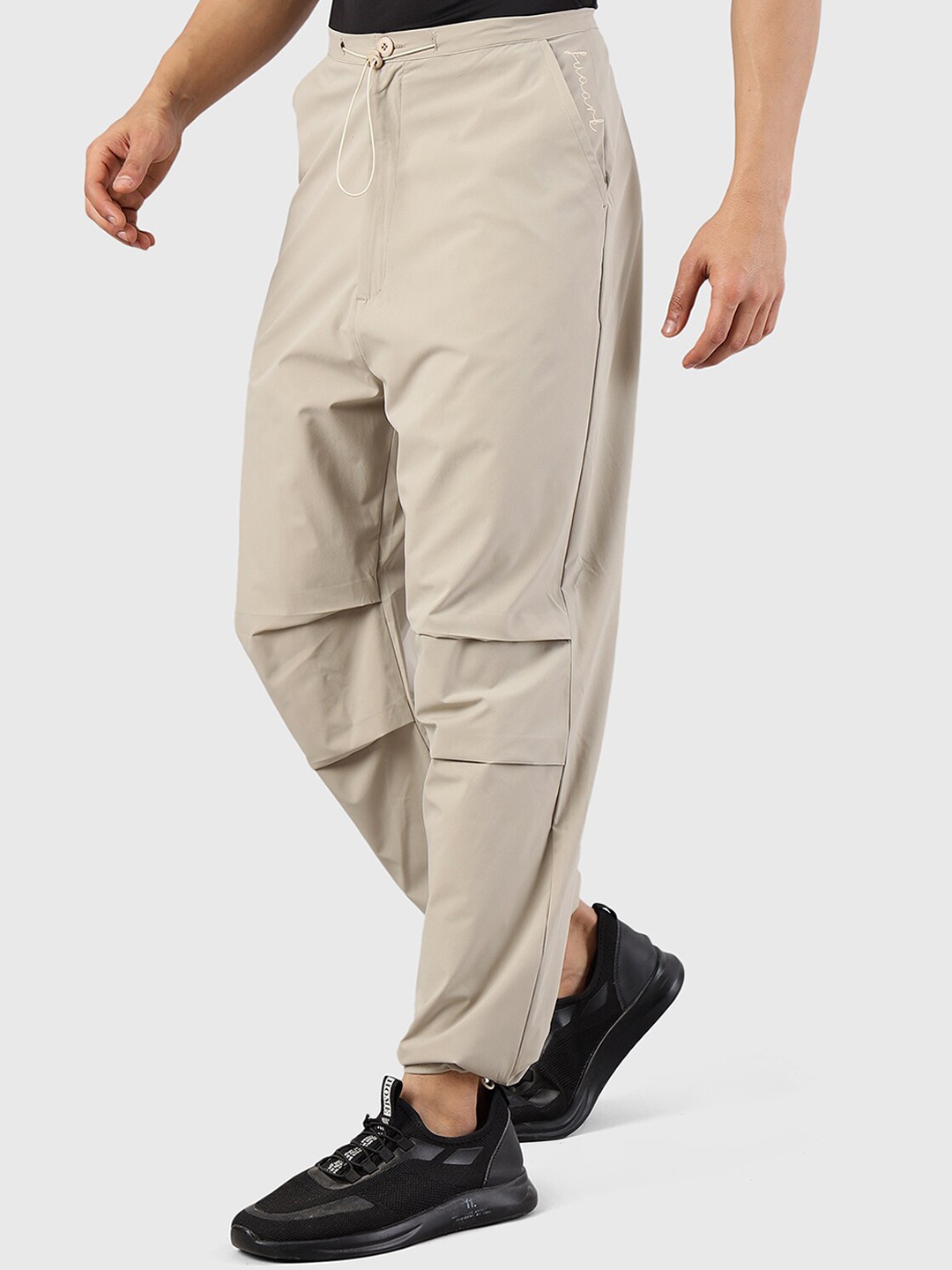 FUAARK Men Mid Rise Antimicrobial Sports Track Pants, Beige