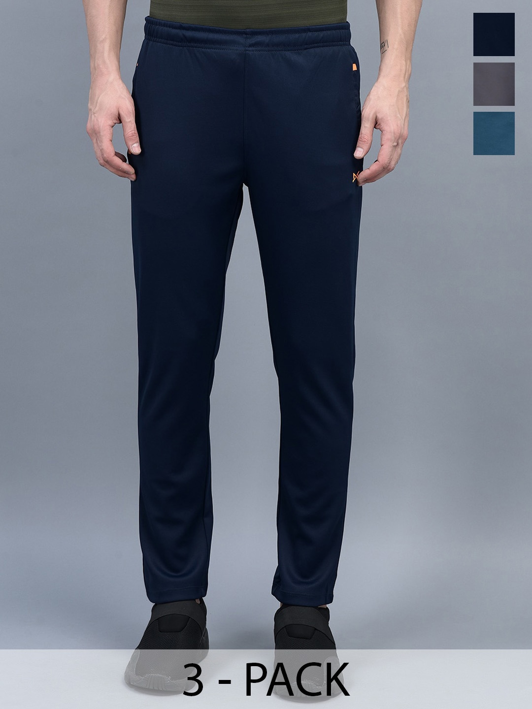 

Force NXT Men Pack Of 3 Anti Viral Anti Odour Cool Sports Track Pants, Blue