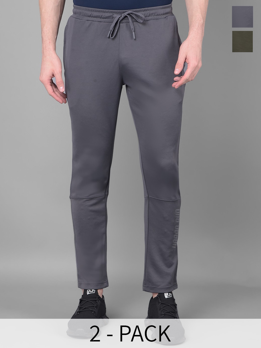 

Force NXT Men Pack Of 2 Anti Viral Anti Odour Cool Sports Track Pants, Grey