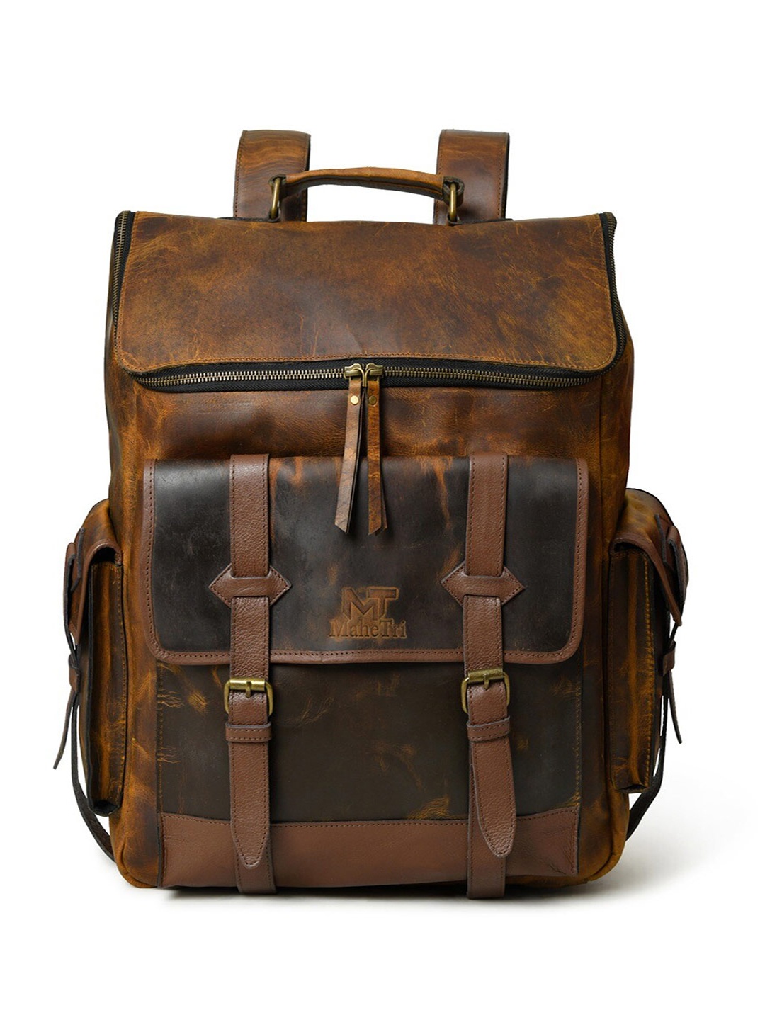 

MaheTri Unisex Leather Backpack, Brown