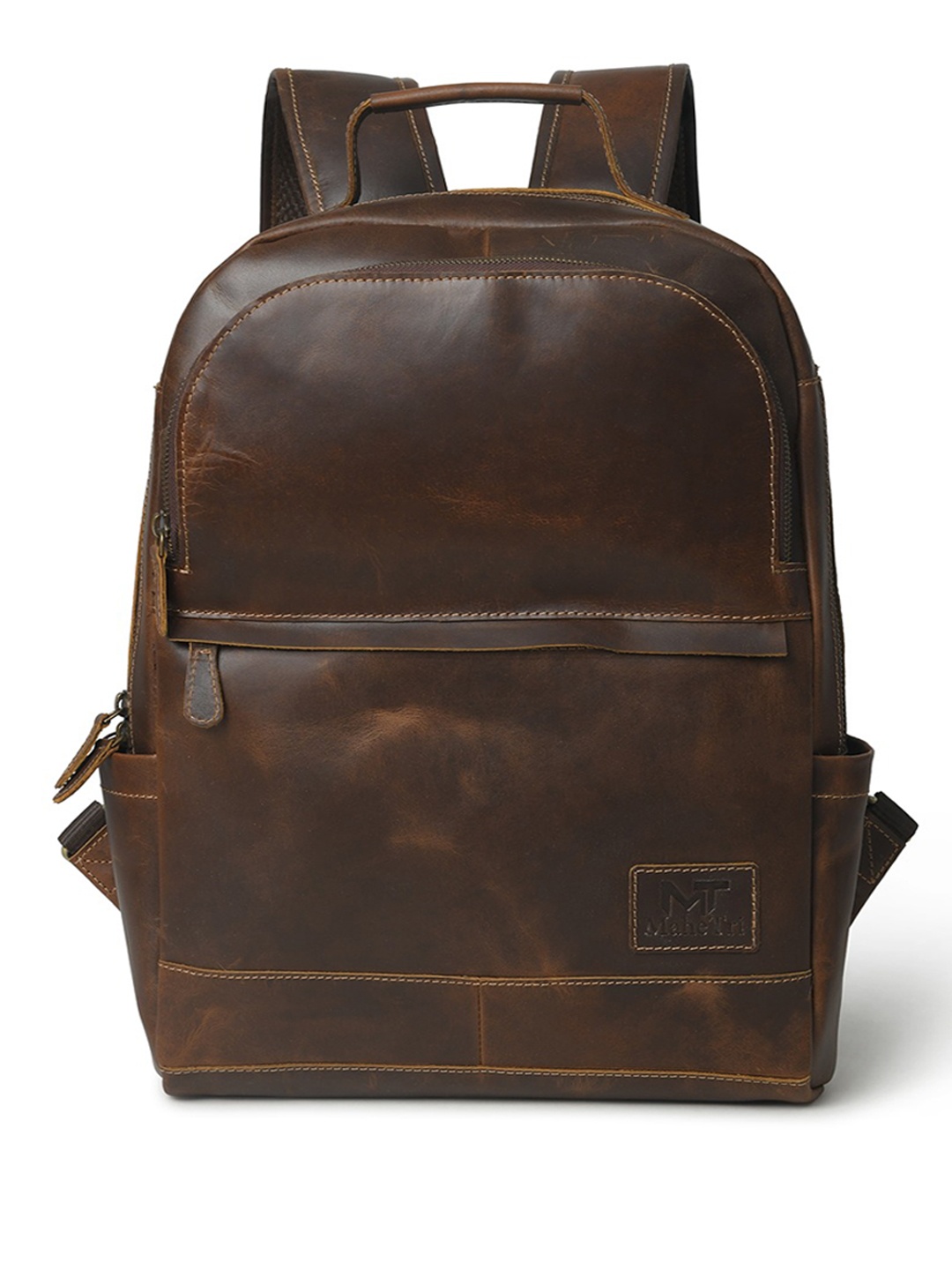 

MaheTri Ruger Unisex Leather Backpack, Brown