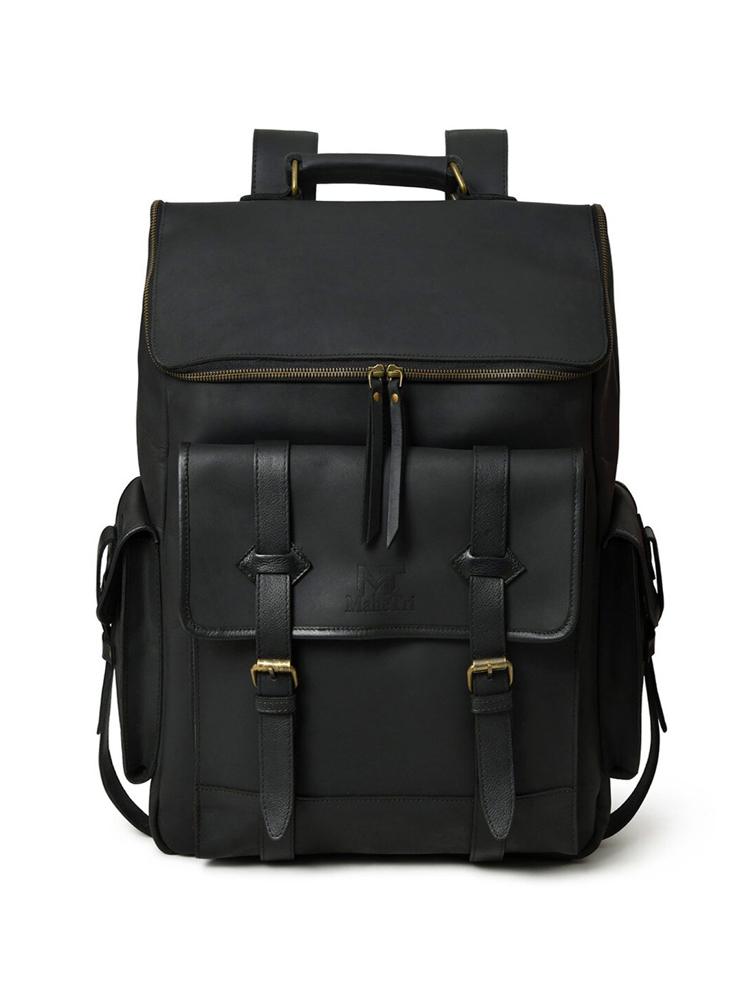 

MaheTri Leather Backpack, Black