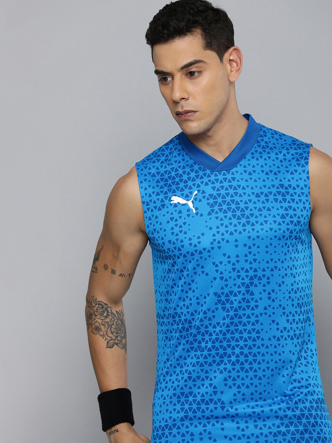 

Puma dryCELL teamCUP Football Slim Fit T-Shirt, Blue