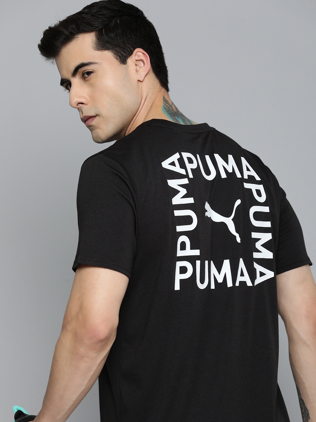 

Puma TriBlend Brand Logo Printed dryCELL Training T-shirt, Black