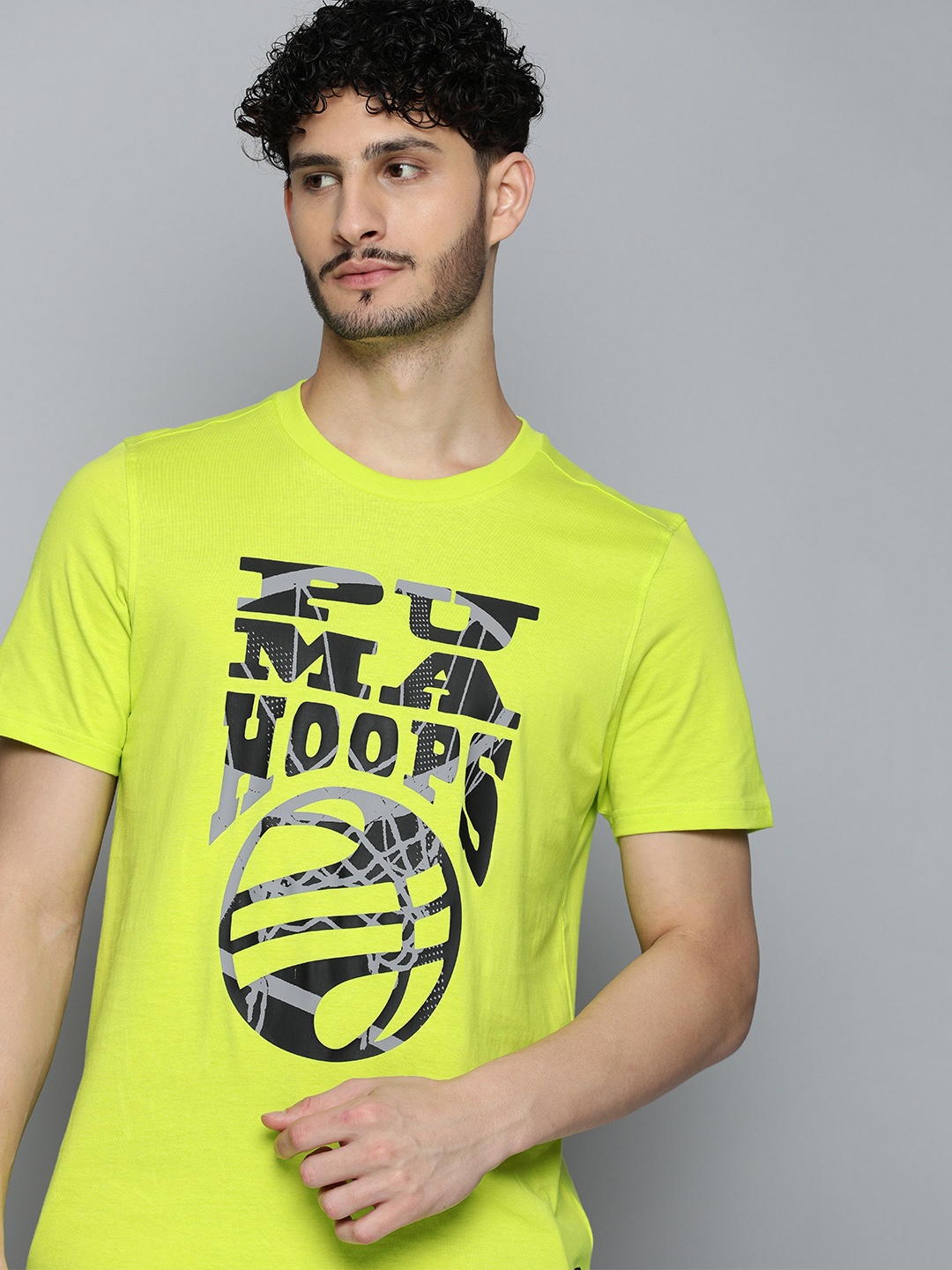 

Puma Brand Logo The Hooper Printed Pure Cotton Basketball T-shirt, Green