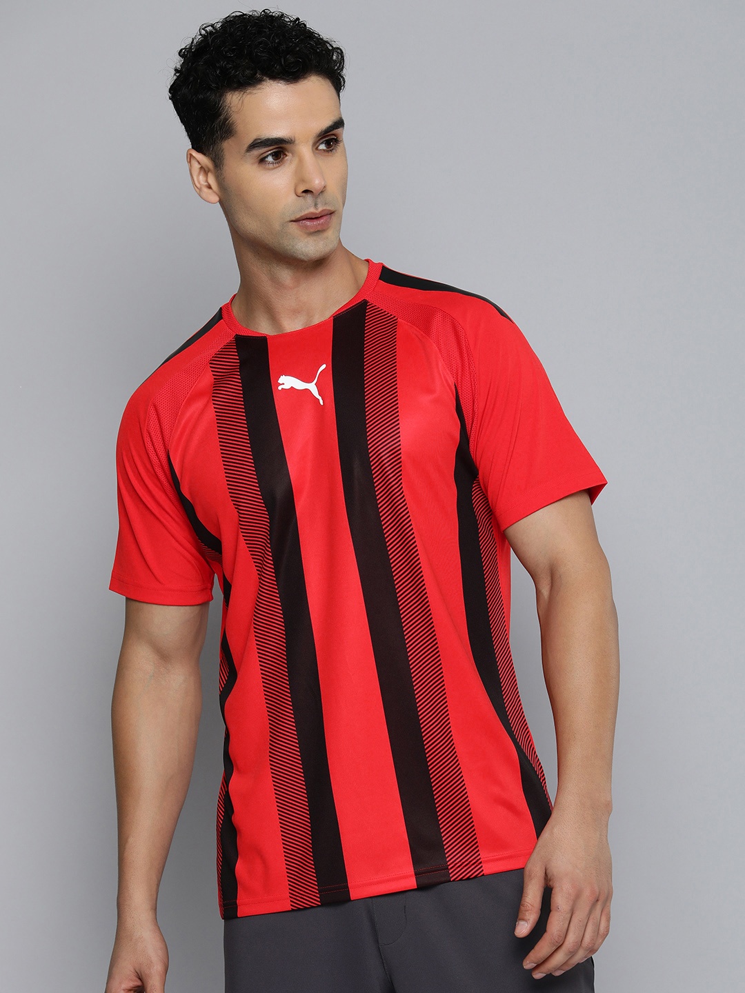 

Puma dryCELL teamLIGA Striped Football Jersey T-shirt, Red