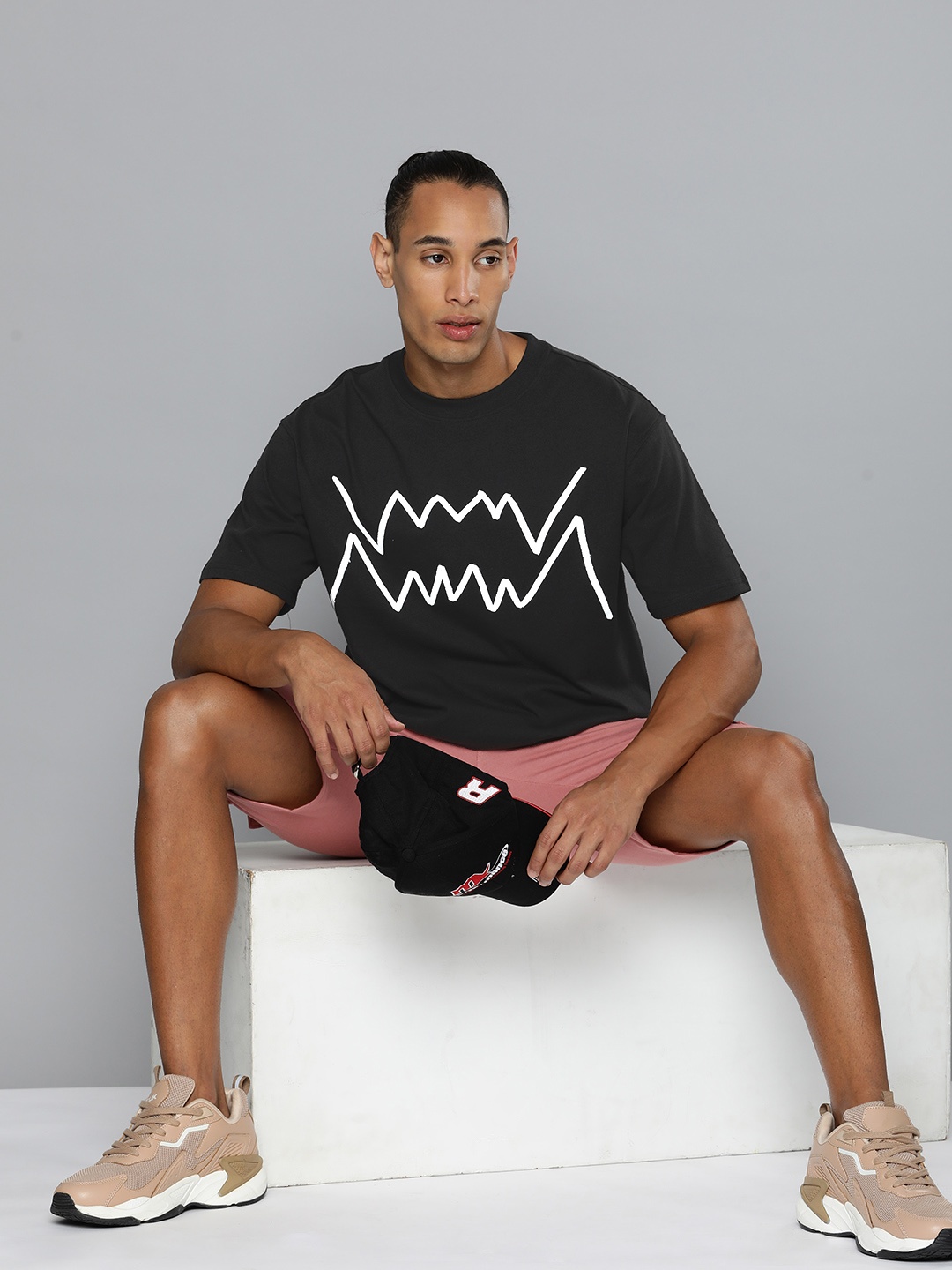 

Puma Men Jaws Core Basketball Printed Pure Cotton T-shirt, Black