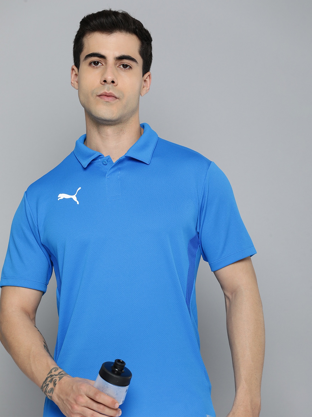 

Puma teamGOAL Football PoloPolo Collar dryCELL T-shirt, Blue