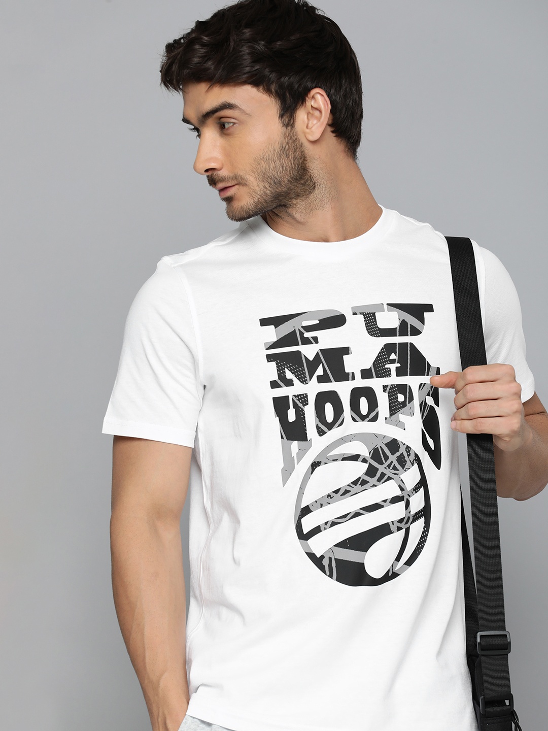 

Puma Men The Hooper Basketball Brand Logo Printed T-shirt, White