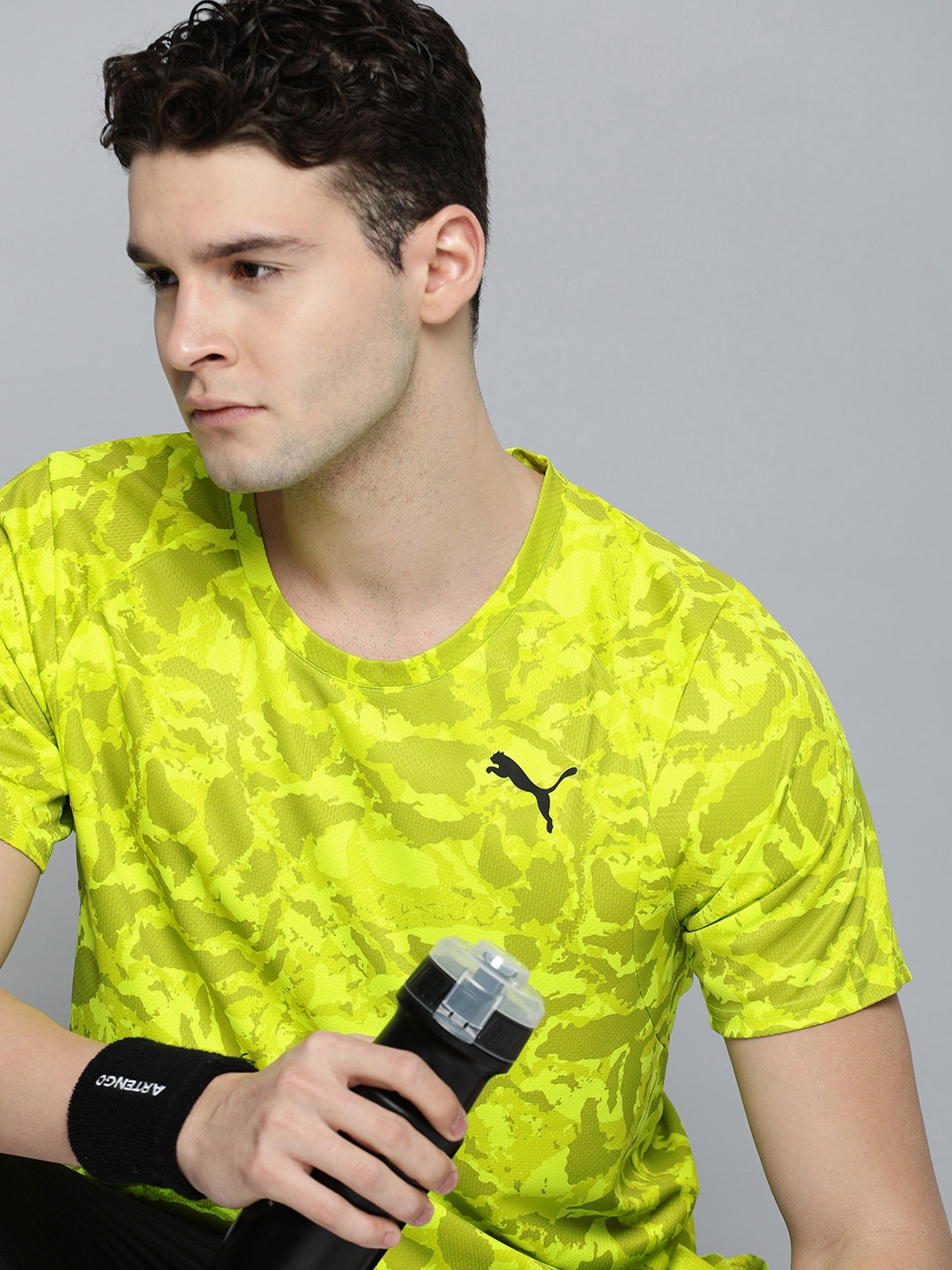 

Puma Camouflage Printed Ultrabreathe dryCELL Training T-shirt, Lime green