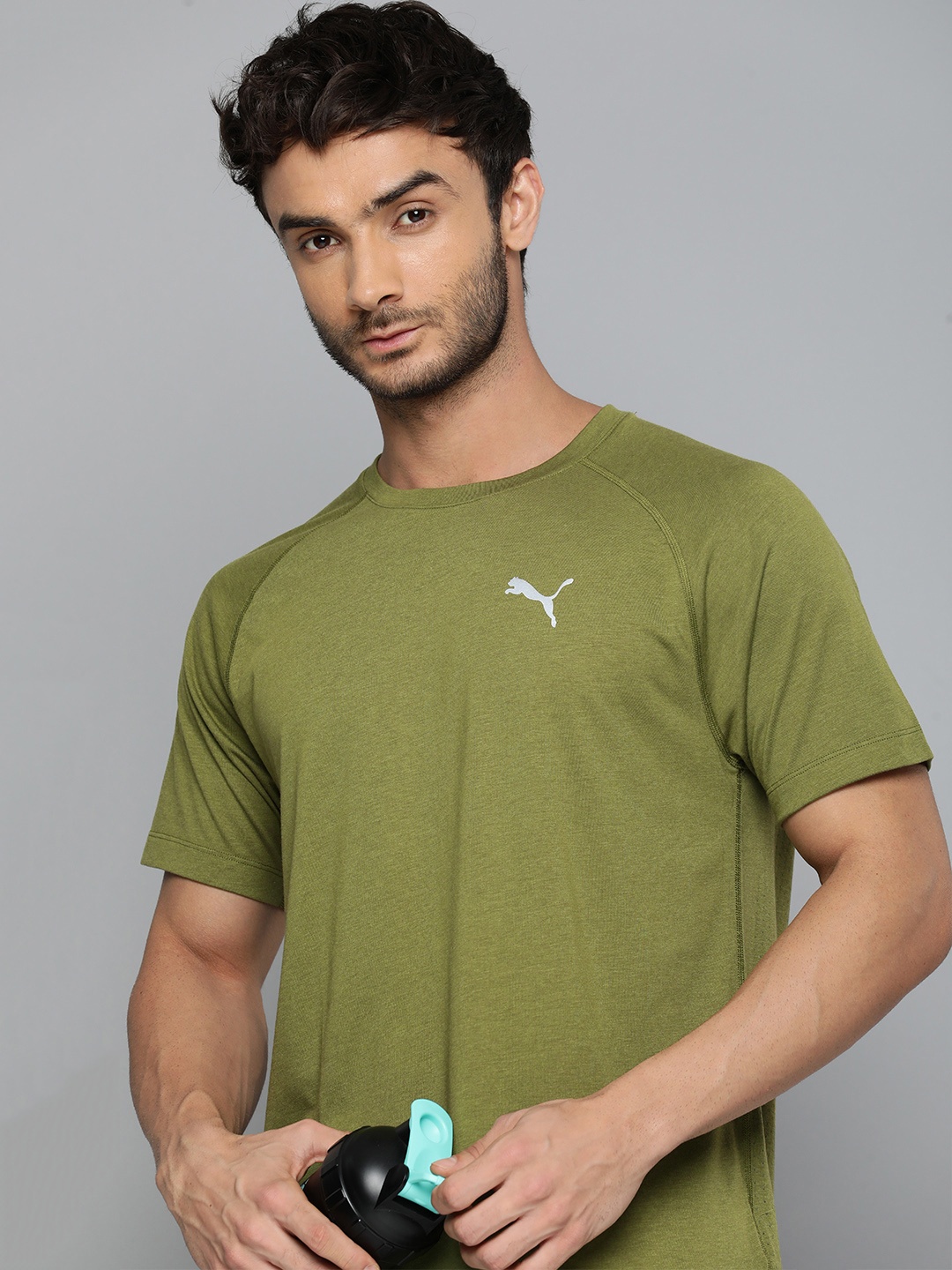 

Puma Solid RUN EVOLVE Triblend dryCELL Running T-shirt, Olive