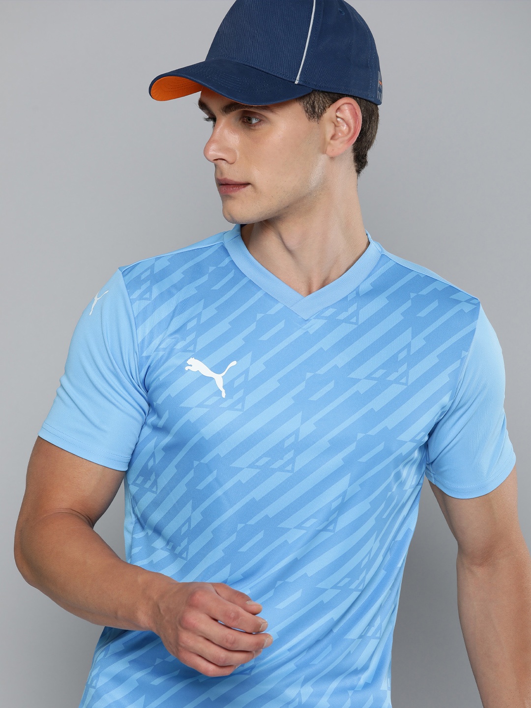

Puma Men Printed Team Ultimate Football Slim Fit dryCELL T-shirt, Blue