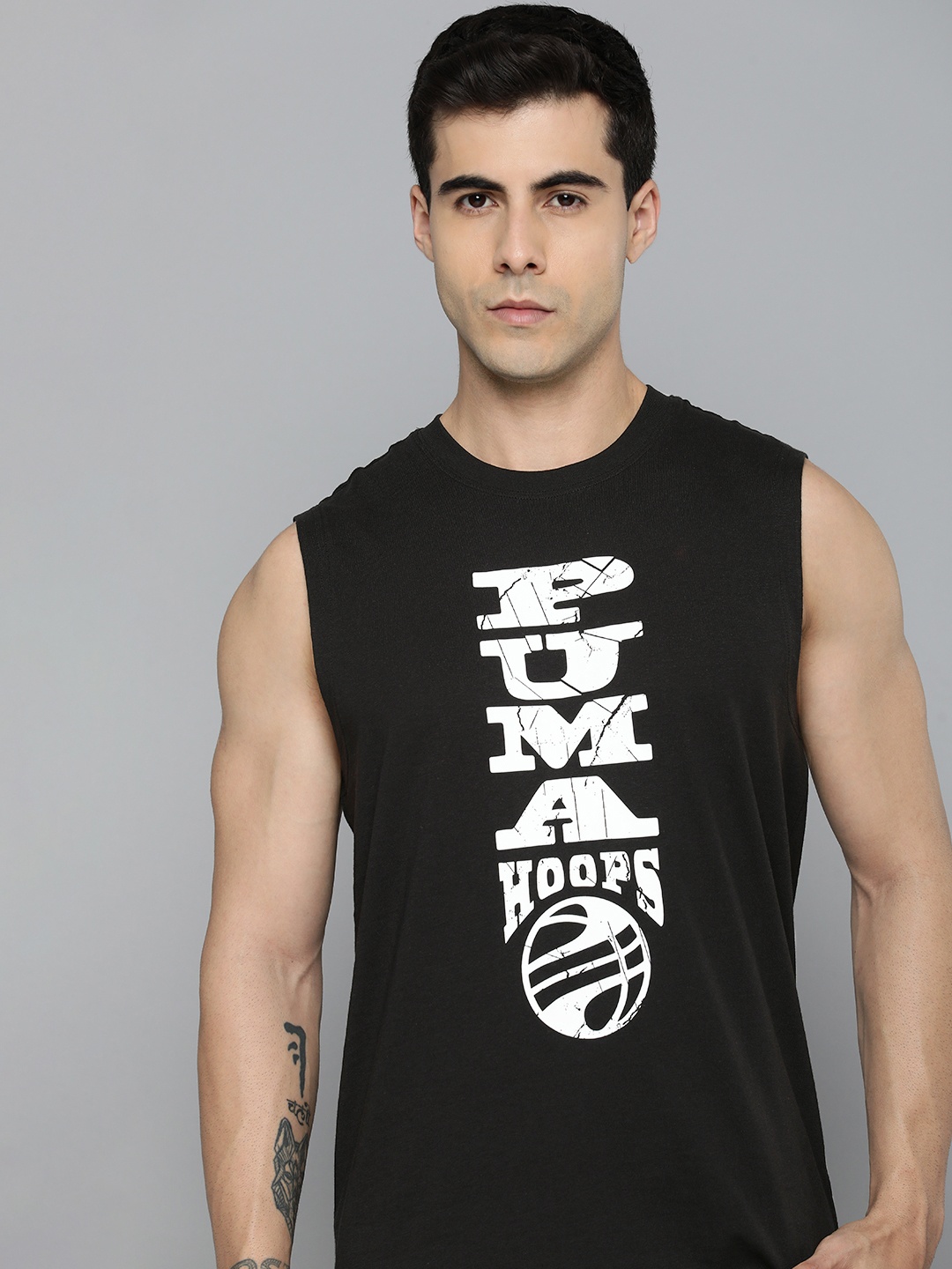 

Puma Men The Hooper Basketball Brand Logo Printed T-shirt, Black
