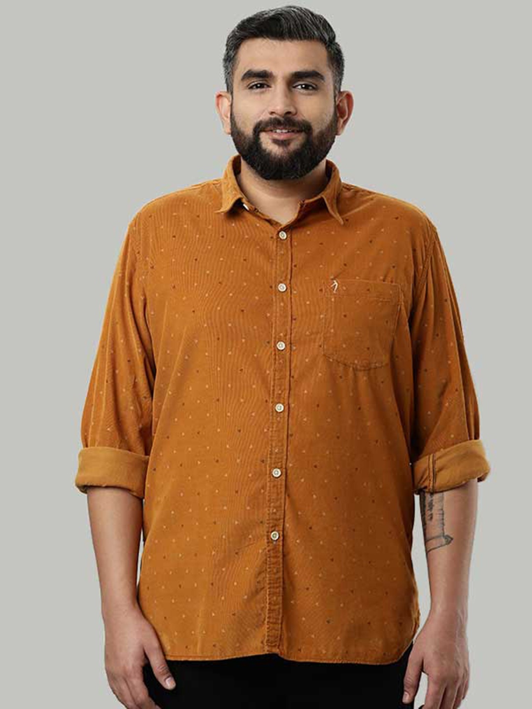 

Indian Terrain Geometric Printed Casual Shirt, Brown