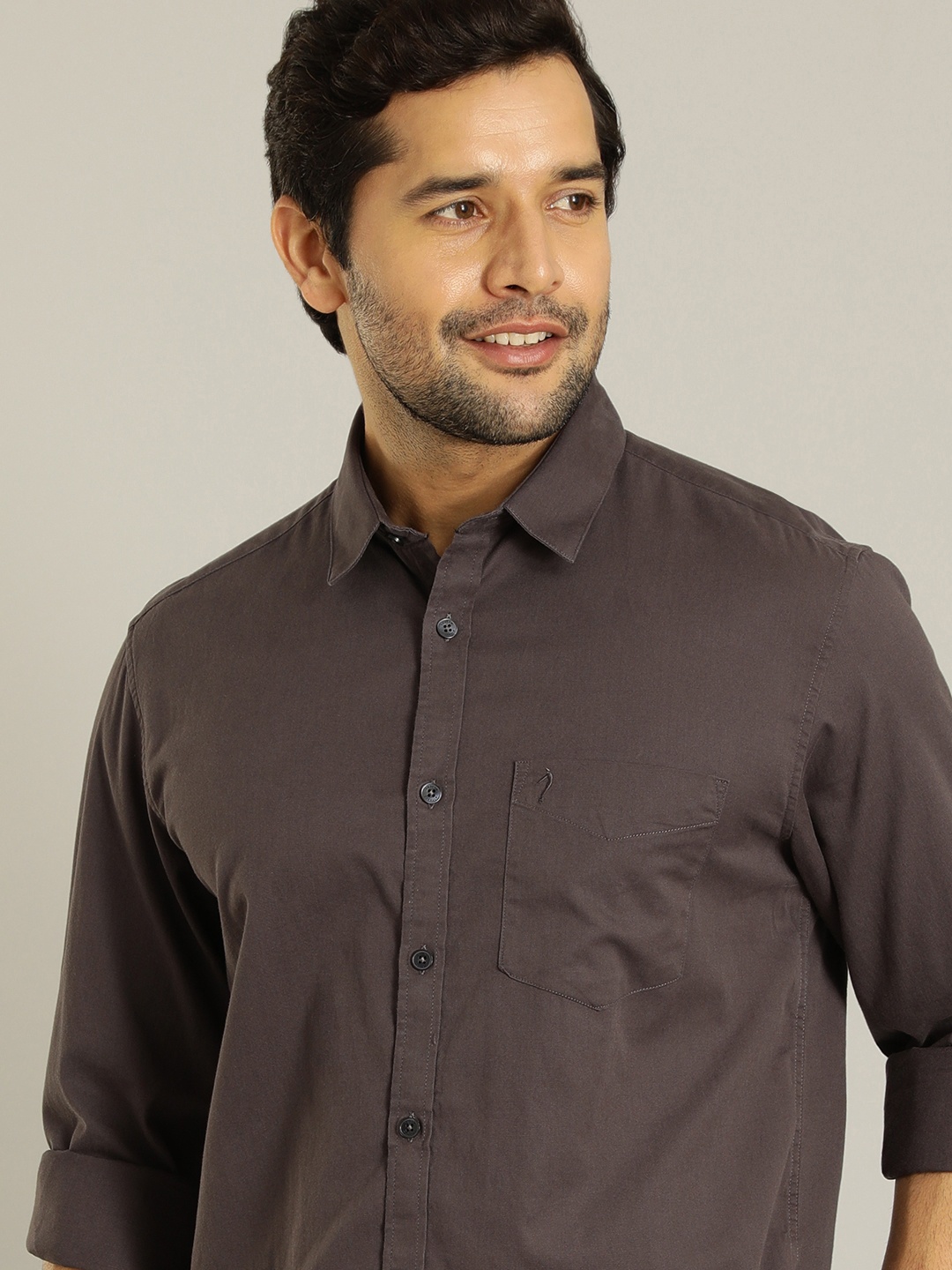 

Indian Terrain Pure Cotton Casual Shirt, Charcoal