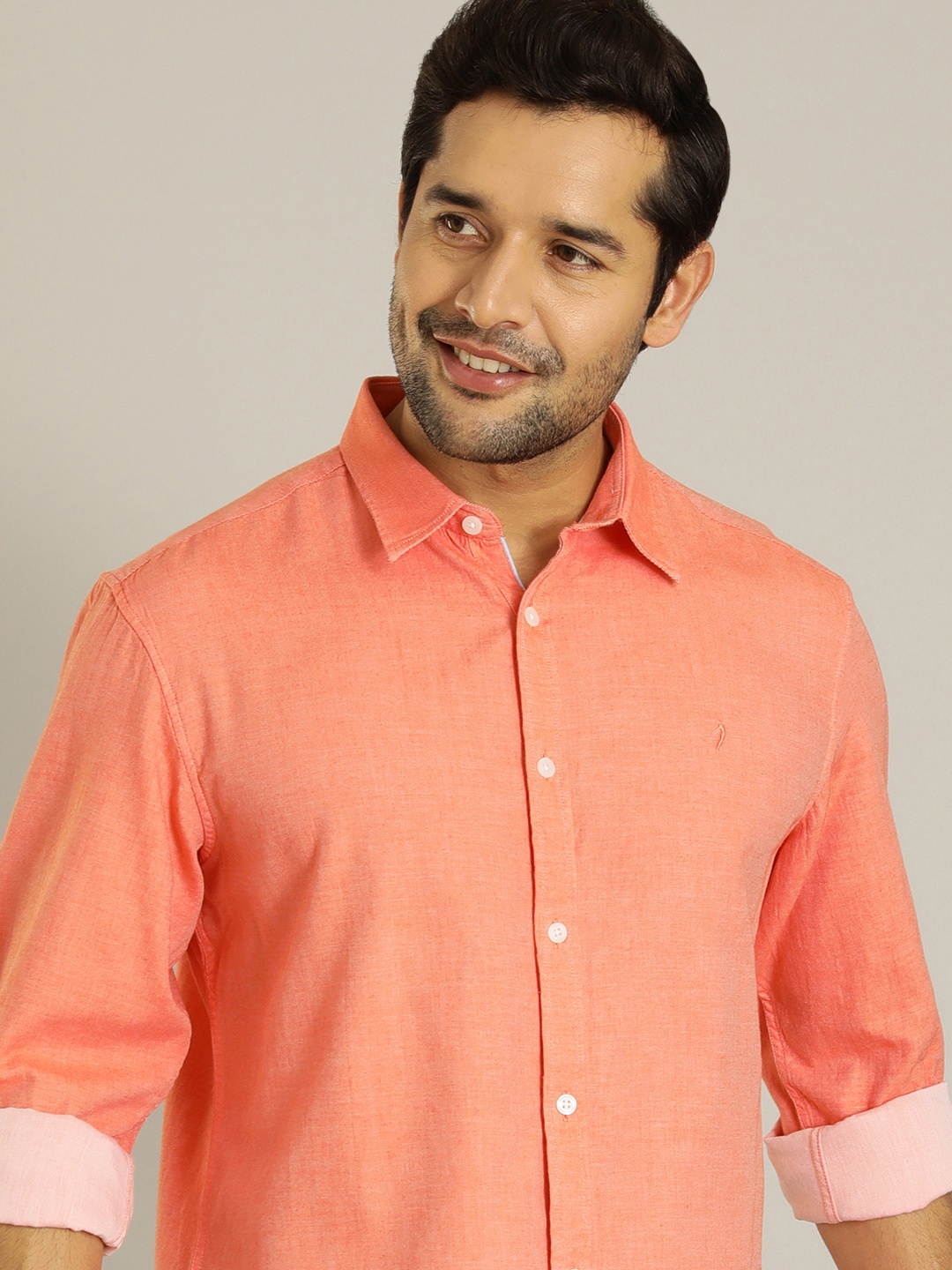 

Indian Terrain Pure Cotton Casual Shirt, Coral