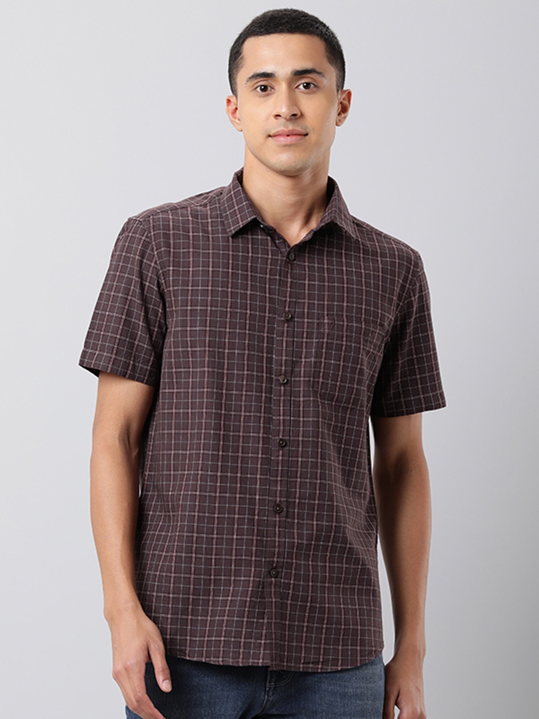 

Indian Terrain Checked Casual Shirt, Brown