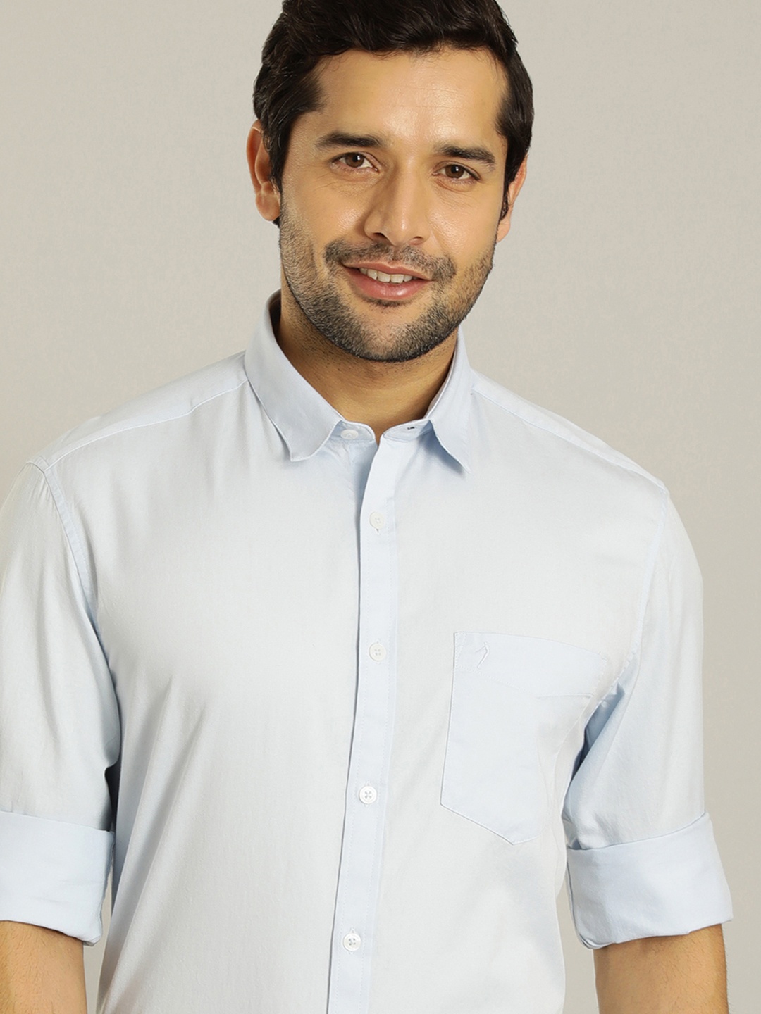 

Indian Terrain Spread Collar Long Sleeves Cotton Casual Shirt, Blue