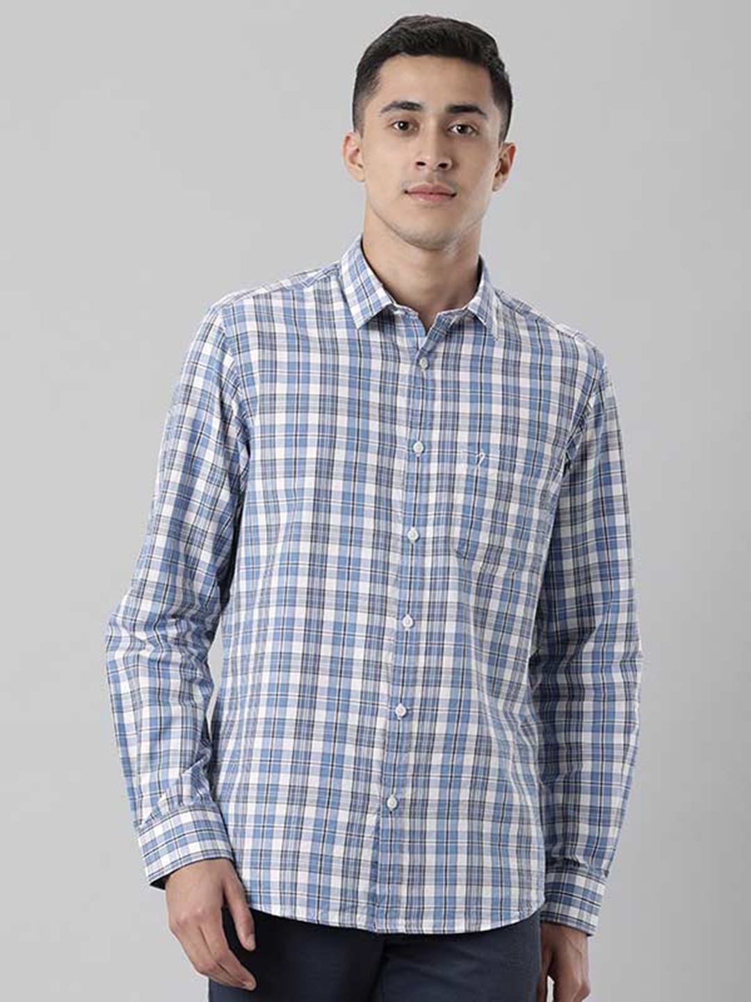 

Indian Terrain Tartan Checked Casual Shirt, Grey