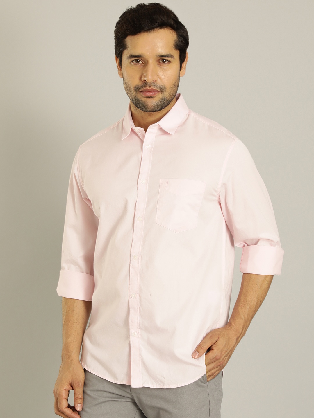 

Indian Terrain Pure Cotton Casual Shirt, Pink