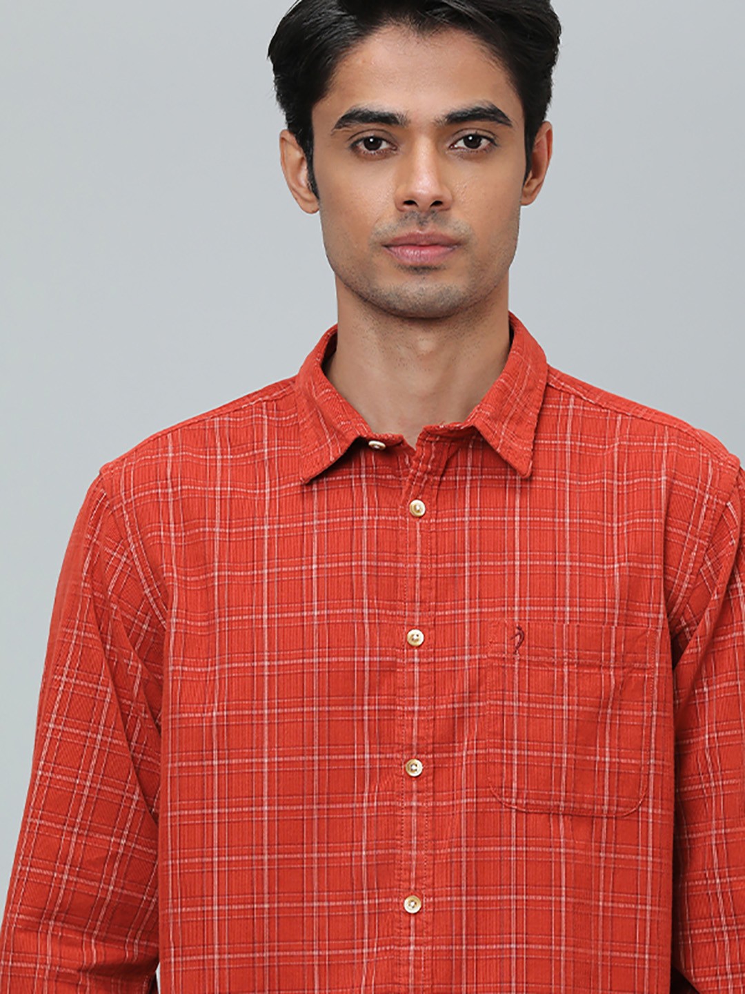 

Indian Terrain Tartan Checked Pure Cotton Casual Shirt, Red