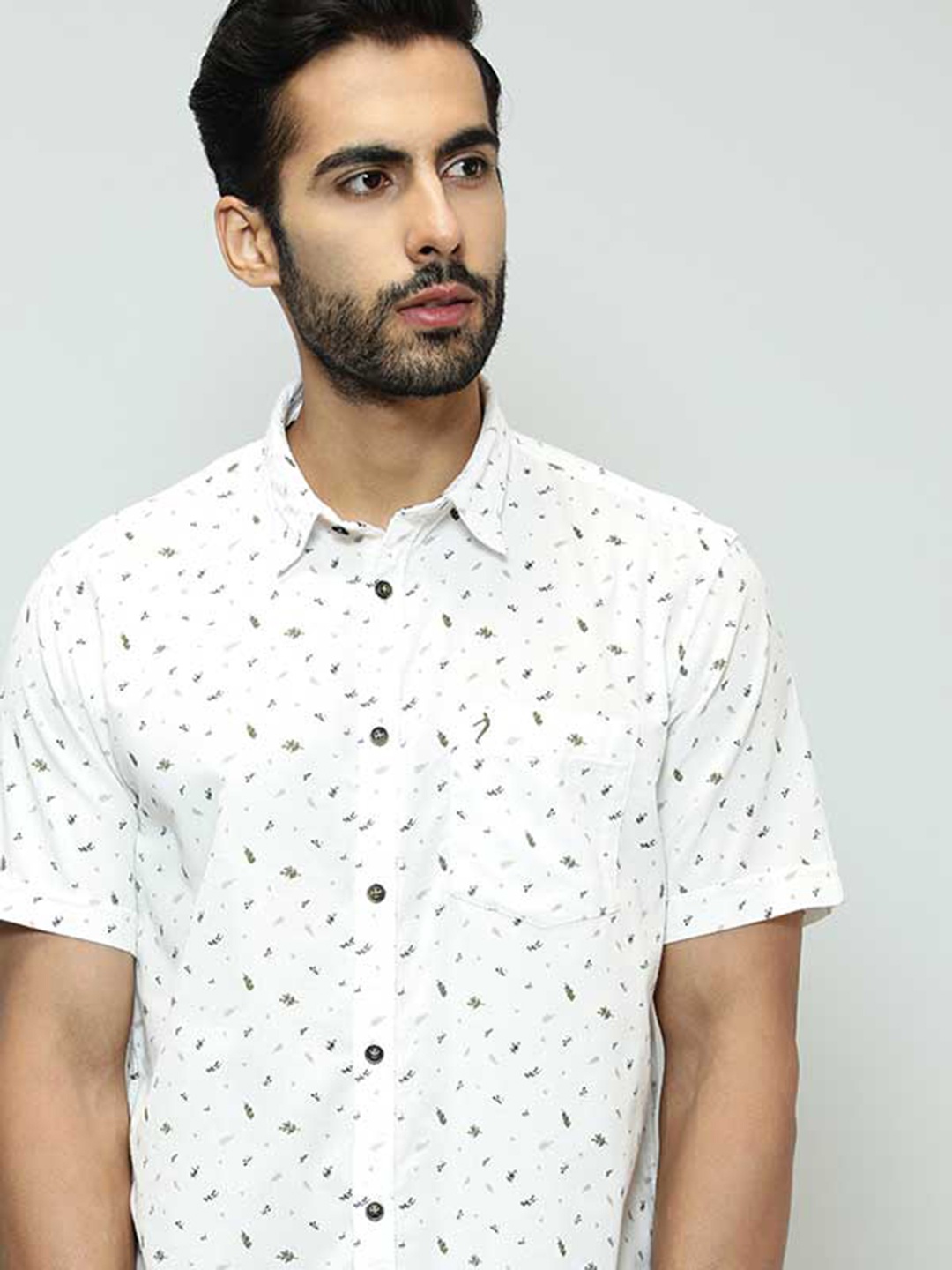 

Indian Terrain Conversational Printed Casual Shirt, White