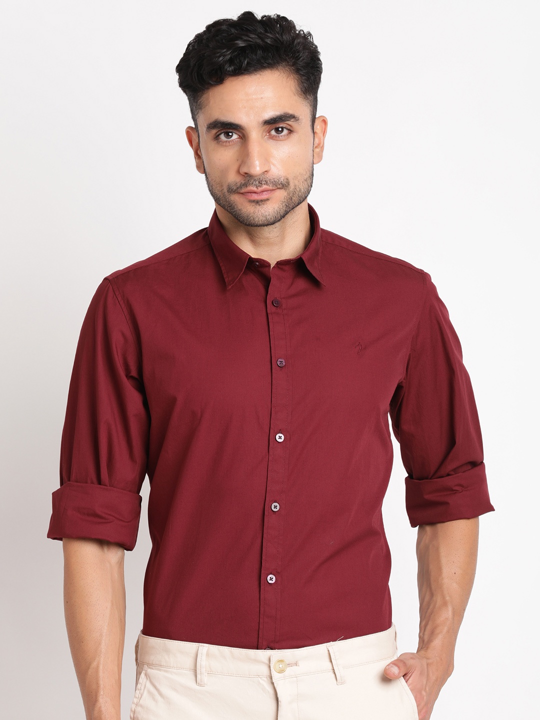 

Indian Terrain Pure Cotton Casual Shirt, Maroon