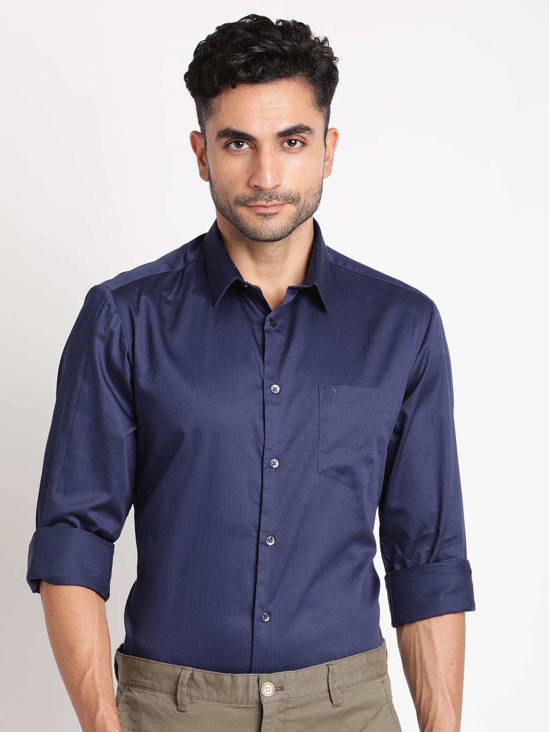 

Indian Terrain Pure Cotton Casual Shirt, Navy blue